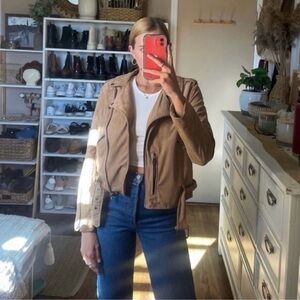 Sans Souci Suede oversized moto jacket